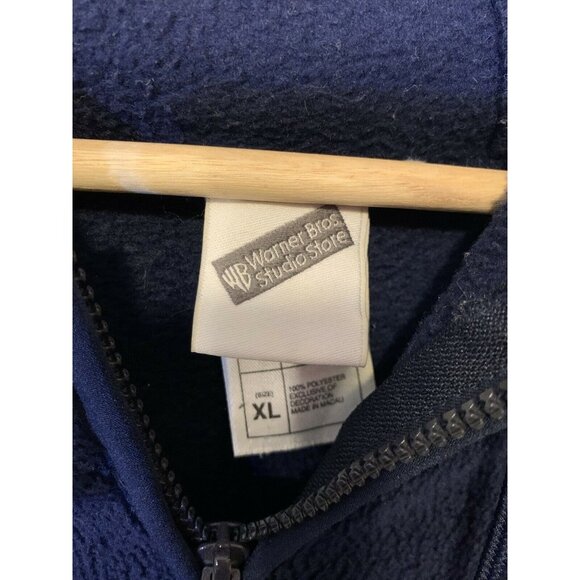 Warner Bros Looney Tunes Fleece Jacket Men’s Sz XL Navy Blue Full Zip - Picture 2 of 8